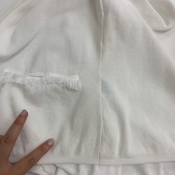 J. McLaughlin Cardigan Womens S Small Fringe Hem Open Front Collarless Cropped - Picture 11 of 14